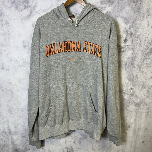 Vintage Oklahoma State Cowboys Nike Hoodie Mens Large Gray OSU Center Check - Picture 2 of 8